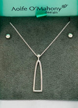 Load image into Gallery viewer, Silver Beacon Necklace &amp; Earring Set